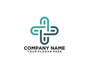Cross plus medical logo icon design template elements