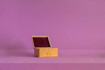 Podium on a lilac background. Product display. Mockup for product branding, presentation. Background for products, cosmetics, jewelry.