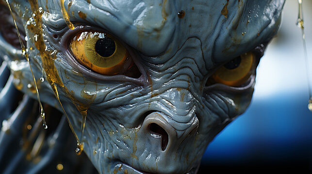 Spooky alien's face. 