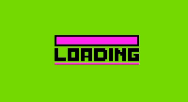 Footage loading pixel art green screen 