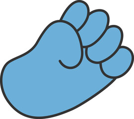 Hand line filled icon. Hand icon simple cartoon style. Hand vector element.