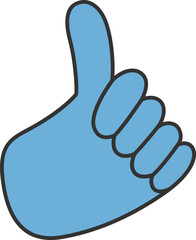 Hand line filled icon. Hand icon simple cartoon style. Hand vector element.