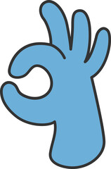 Hand line filled icon. Hand icon simple cartoon style. Hand vector element.