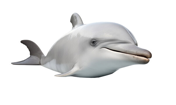 dolphin isolated on white HD 8K wallpaper Stock Photographic Image