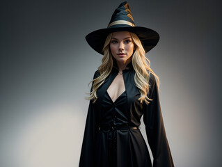 Fototapeta premium Blonde haired woman in witch costume