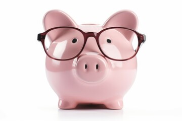 Pink piggy bank glasses. Generate Ai