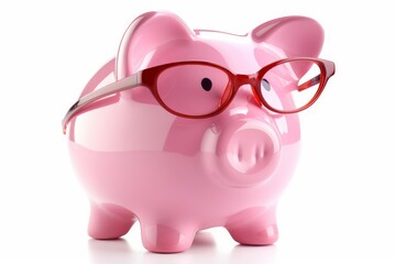 Pink piggy bank finance. Generate Ai