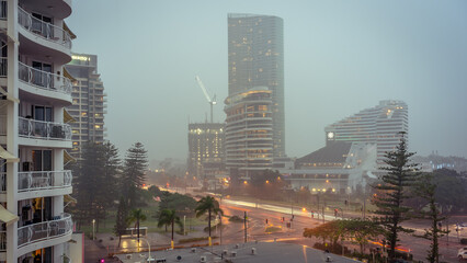 Gold Coast, Queensland, Australia - Rainy weather in Broadbeach