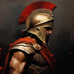 Roman warrior. Digital art. Generative AI.