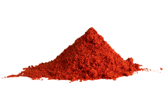 Heap of ground paprika isolated on transparent background.