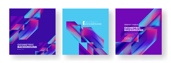 Set of abstract backgrounds. Overlapping geometric elements composition. Vector Illustration For Wallpaper, Banner, Background, Card, Book Illustration, landing page