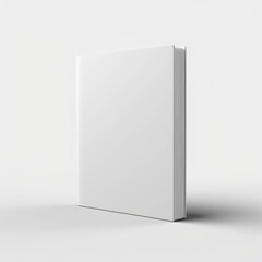 A standing book with a white cover for mockup. book cover template