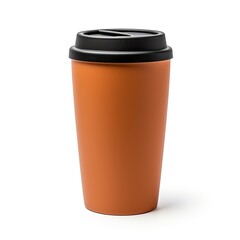 Plain brown coffee plastic packaging for mockup, with a white background