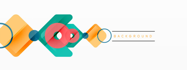 Colorful geometric abstract background. Minimal triangle and square shapes composition