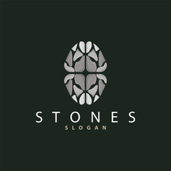 Brick Stone Logo, Premium Elegant Design, Vector Wallpaper Stone House, Icon Illustration Design