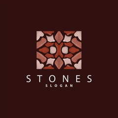 Brick Stone Logo, Premium Elegant Design, Vector Wallpaper Stone House, Icon Illustration Design