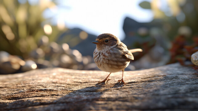 sparrow on a fence HD 8K wallpaper Stock Photographic Image