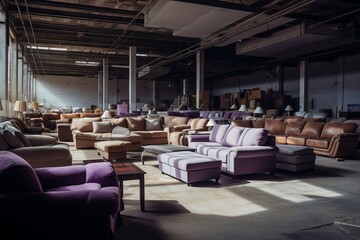 Full room soft couches furniture. Generate Ai