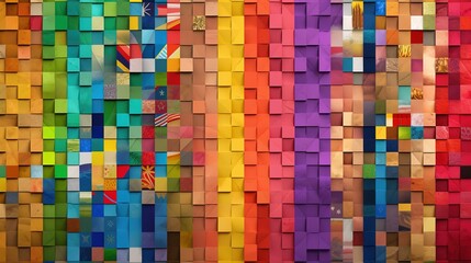 Fototapeta premium Colorful abstract geometric shapes. Generative ai.