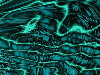 Green neon sound waves of good quality