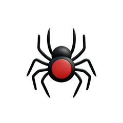 Obraz premium Spider cartoon for halloween Flying Scary spider&nbsp;plastic cartoon low poly 3d icon on white background
