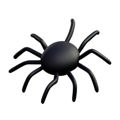 Obraz premium Spider cartoon for halloween Flying Scary spider&nbsp;plastic cartoon low poly 3d icon on white background