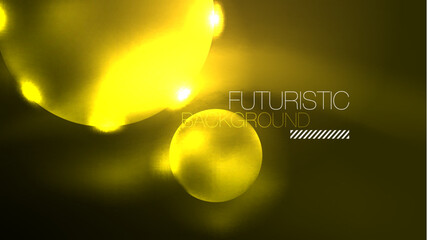 Neon glowing circles, magic energy space light concept, abstract background wallpaper design