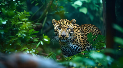 close up of a leopard HD 8K wallpaper Stock Photographic Image