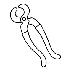 pincers outline vector illustration