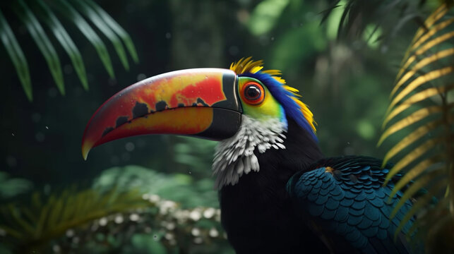 toucan in the zoo HD 8K wallpaper Stock Photographic Image