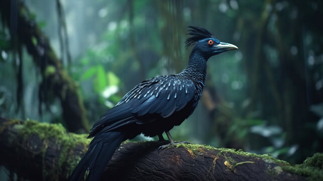 black crowned pigeon  HD 8K wallpaper Stock Photographic Image