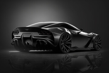 Supersport car at cyberpunk city with neon lights generative ai