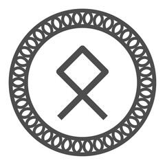 Runic alphabets icon with traditional pattern circle. Runes symbol graphic. Ancient norse.