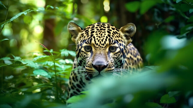 leopard on the rock HD 8K wallpaper Stock Photographic Image