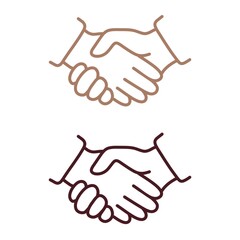 The picture shows a collage of the symbol of friendship - a firm handshake