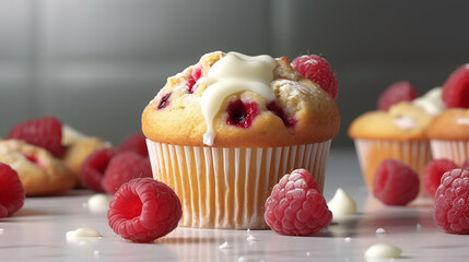 cupcakes with berries HD 8K wallpaper Stock Photographic Image