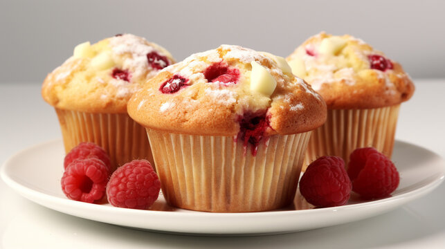 muffin with berries HD 8K wallpaper Stock Photographic Image