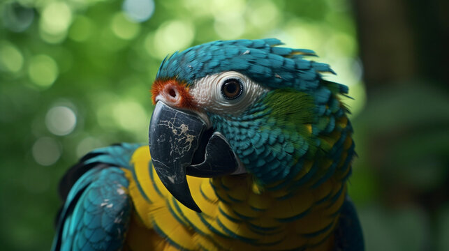 blue and yellow macaw ararauna  HD 8K wallpaper Stock Photographic Image