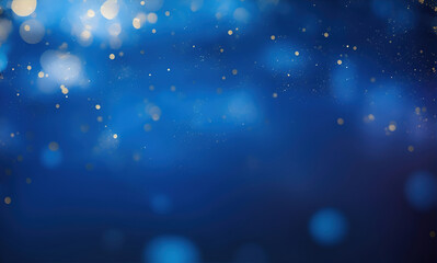blue and gold bokeh particles abstract background, festive, christmas, gold and blue glitter