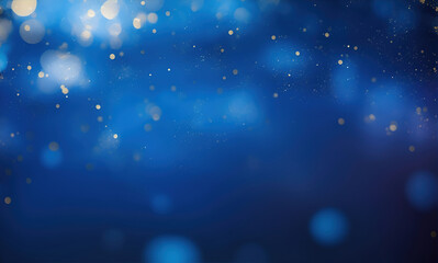 blue and gold bokeh particles abstract background, festive, christmas, gold and blue glitter