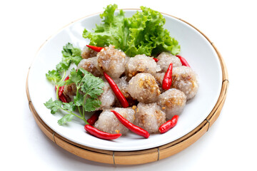 Tapioca balls with pork filling