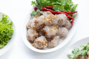 Tapioca balls with pork filling