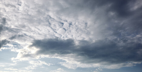 Abstract image of blurred sky. Blue sky background with cumulus clouds