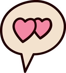 Messenger line filled icon. Messenger icon simple cartoon style. Messenger vector element.