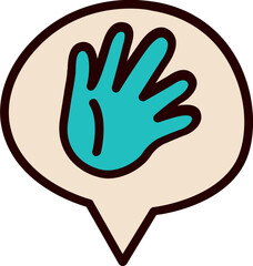 Messenger line filled icon. Messenger icon simple cartoon style. Messenger vector element.