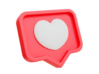 3d minimal romantic chat. lovely conversation. valentine's element. heart chat message. 3d illustration.