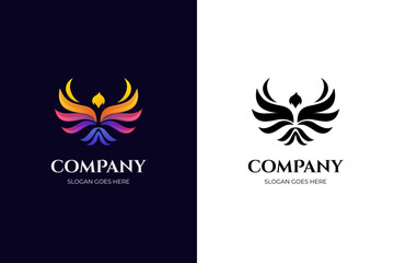 awesome phoenix gradient logo illustration two version