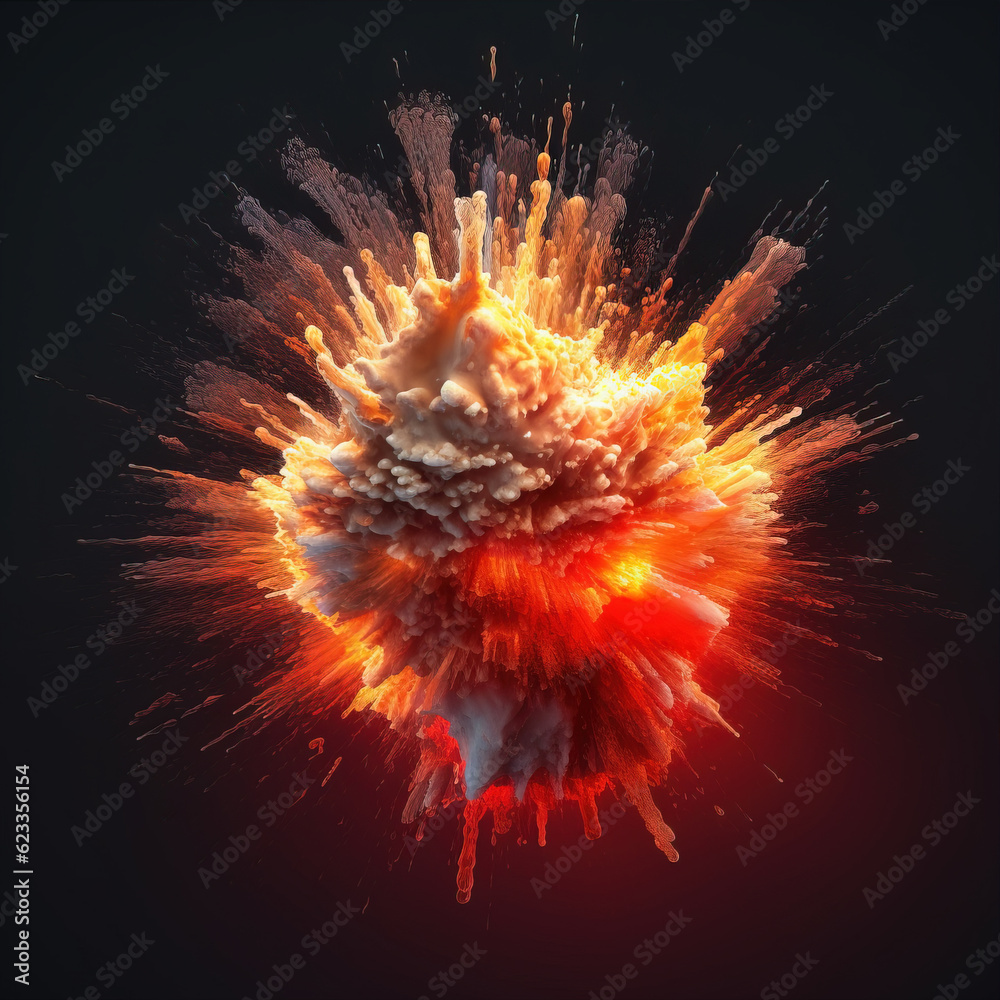 Canvas Prints explosion flame background,created with generative ai tecnology.