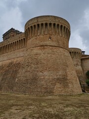 View of the old castle of Urbisaglia's village in the Marche region of Italy