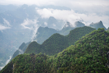 panoramic view of ha gian loop on northern vietnam